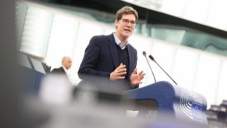 MEP Pascal Canfin (Renew, France) during a debate on global heating in the European Parliament, 20 January 2025